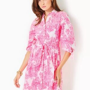 Lilly Pulitzer Pink and White Tie Front Sundress